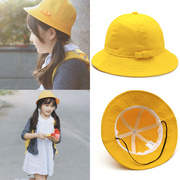 儿童渔夫帽女男韩版定制小黄帽日系小丸子帽幼儿园小学生帽子