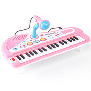 跨境儿童益智37键儿童电子琴带麦克风女孩音乐钢琴音乐琴