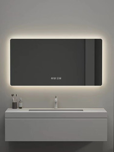 现代浴室卫生间触摸带灯智能壁挂方形镜子防雾化妆镜定制尺寸