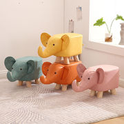 儿童小凳子家用动物换鞋凳创意实木脚凳卡通小沙发凳可爱小象椅子