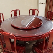 pvc圆形餐桌垫水晶板圆桌布防水免洗饭店台布塑胶2mm台面胶垫