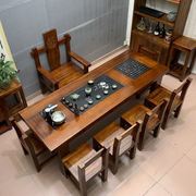 老船木茶桌椅组合办公室，功夫泡茶台小型阳台茶几实木中式家具