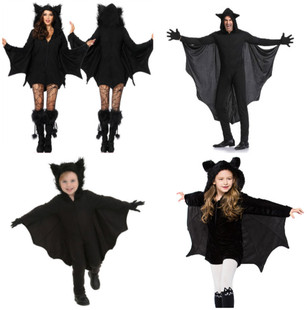 万圣节蝙蝠装亲子装表演服蝙蝠侠连体衣动物角色扮演连体服吸血鬼