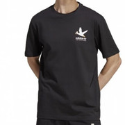 adidas阿迪达斯三叶草大码t恤男子，黑色运动服透气短袖，半袖hz1148