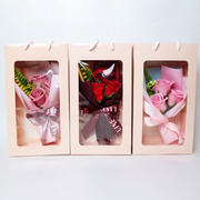 母亲节礼物三朵香皂花，花束礼盒送女友公司结婚伴手礼七夕节日
