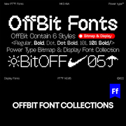 offbit像素马赛克颗粒英文，字体logo标识标题排版版式字体安装mac