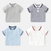 婴儿衣服polo衫短袖，t恤0-3岁男童夏装，宝宝女小童上衣儿童幼儿外出