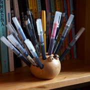 气的河豚笔筒收纳盒儿童可爱创意礼物办公室笔插实木质桌面摆件生