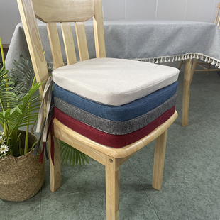 马蹄形餐椅坐垫软可拆洗亚麻椅子，垫加厚防滑座垫透气海绵垫子北欧