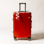 爱立行出差铝框拉杆箱学生密码箱品质行李箱大容量结婚红皮箱