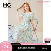 mc2碎花裙2024时尚气质，显瘦小个子温，柔风茶歇法式连衣裙长款