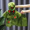 儿童夏季军装套装表演小红军演出服男童夏装，短袖洋气两件套