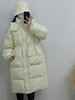 韩国东大门2023冬季奶油色，羽绒服女中长款加厚白鸭绒(白鸭绒)大码外套
