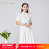 umisky优美世界女装2023夏季白色设计感衬衫式连衣裙VI2D1071