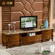欧式大理石电视柜，美式别墅客厅实木雕花，地柜小户型橡木雕花矮柜
