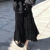 不规则流苏黑色针织半身裙，女秋冬高级感超好看半裙设计感高腰长裙
