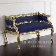 高端定制家具欧式复古实木，雕花金色沙发美式新古典(新古典)小户型布艺沙发