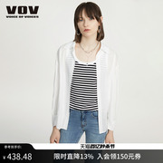 vov衬衫夏季女士纯色，简约宽松休闲防晒衬衫61122604345