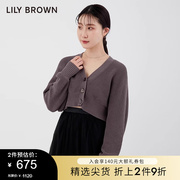 LILY BROWN春夏款 经典短款纯色百搭针织开衫LWND231207