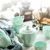 青釉骨瓷茶具陶瓷套装，青瓷镶金喝茶泡，茶器茶壶茶杯咖啡杯商务送礼