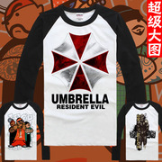 生化危机保护伞公司标志健身嘻哈街头美杜莎摇滚 男女长袖T恤宽松