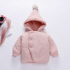 女宝宝棉衣外套加绒厚纯粉色个月男童棉袄连帽幼婴儿羽绒棉服