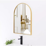 拱形美式仿古浴室玄关镜卧室梳妆镜卫生间壁挂镜装饰卫浴欧式古典