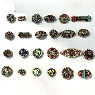 藏式文玩配件尼泊尔铜珠散珠隔珠手工diy珠，金刚菩提佛珠腰珠饰品