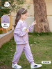 定制女童运动服套装2023秋季儿童休闲紫色卫衣洋气时髦两件套