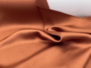 韩国进口 光泽垂感棕橘色抗皱仿醋酸面料礼服连衣裙古装布料