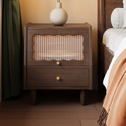 全实木床头柜简约现代床边卧室迷你整装新中式原木小型收纳储