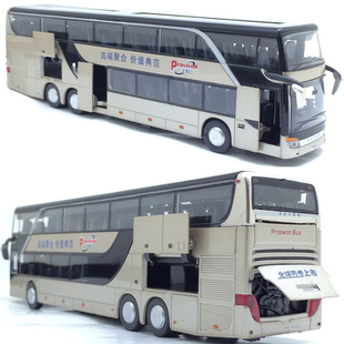 5开门合金双层巴士模型仿真旅游大巴车公交车客车儿童玩具车