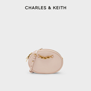 charles&keith春夏女包ck2-80781559拼接链条单肩包斜挎包圆饼包