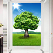 绿色大树风景画现代简约客厅，装饰挂画卧室餐厅，过道壁画树木森林画