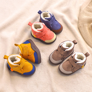 冬季加绒宝宝雪地靴女童短靴子男童棉鞋，加厚小孩婴幼儿棉靴1-3岁2