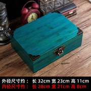 定制竹木实木带锁长方形木箱首饰绿色收纳小木盒桌面整理木盒子竹