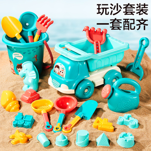 儿童沙滩玩具车宝宝戏水挖沙池，土工具沙漏铲子，桶赶海边玩沙子套装