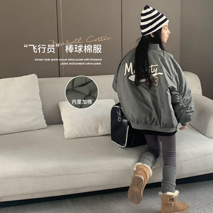 leobaby女童棒球服2023儿童外套棉服加厚中大童夹克保暖上衣N