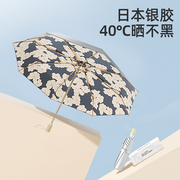 遮阳伞防晒防紫外线女雨伞太阳伞，银胶三折折叠晴雨两用伞小巧便携