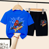 蜘蛛侠儿童运动短袖套装男童夏季薄款中小孩子宝宝T恤裤子2件