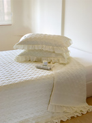 轻奢简约绗缝床盖三件套可水洗四季通用加厚夹棉纯色1.5m1.8m床盖