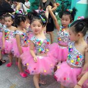 六一儿童亮片爵士舞，演出服女童现代舞蹈服装，幼儿蓬蓬纱裙表演服饰