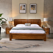 乌金木床全实木主卧1.8米双人床储物箱框床婚床现代中式家具原木