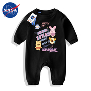 NASA卡通小熊维尼婴儿服秋装长袖纯棉初生宝宝连体衣服三个月冬季