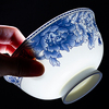 餐具吃饭碗单个家用景德镇青花瓷碗，套装陶瓷个性中国风碗高脚面碗