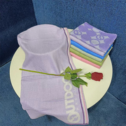 外贸纯棉 出口日单双面线圈紫色毛巾超级柔软男女通用洗脸巾 微瑕
