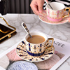 英式轻奢陶瓷咖啡杯欧式小奢华咖啡杯碟套装家用下午茶，精致杯子勺