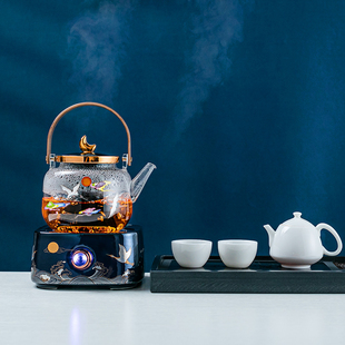 陶瓷电陶炉煮茶炉玻璃蒸煮茶器，全自动泡，茶壶大容量烧水壶茶具套装