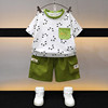 男童帅气短袖拼色夏装套装，2024儿童运动宝宝背心两件套中小童