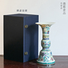 景德镇陶瓷花瓶摆件青花瓷斗彩手绘花觚中国风，中式古典明清风花菇